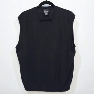 Jos A Bank Cashmere V Neck Sweater Vest XL Navy Blue Old Money Minimalist Retro